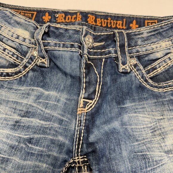 Rock Revival Becky Boot Cut Jeans Womens 28 (29x32.5) Y2K Blue - Picture 4 of 15